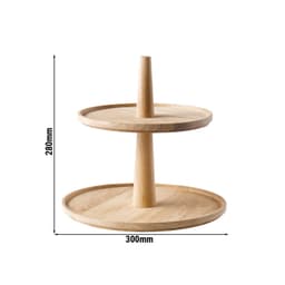 Etagère - VALO - 2-stufig - Rund - Eichenholz - Höhe: 280mm