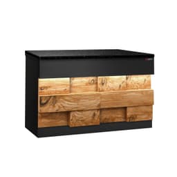 Kassentisch TORONTO - 1150mm - Holzfront - schwarze Granit-Arbeitsplatte