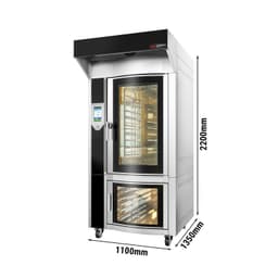 Rotierender Bäckerei-Heißluftofen - Touch - 10x EN 60x40 - inkl. Haube & Gärschrank