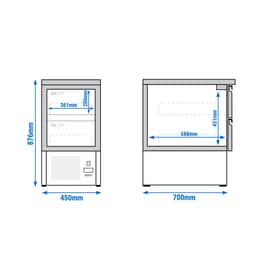 Kühltisch ECO - 450x700mm - mit 2 Schubladen