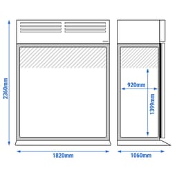 Einfahrkühlschrank Edelstahl Premium PLUS - GN 2/1 - 2700 Liter - mit 2 Türen