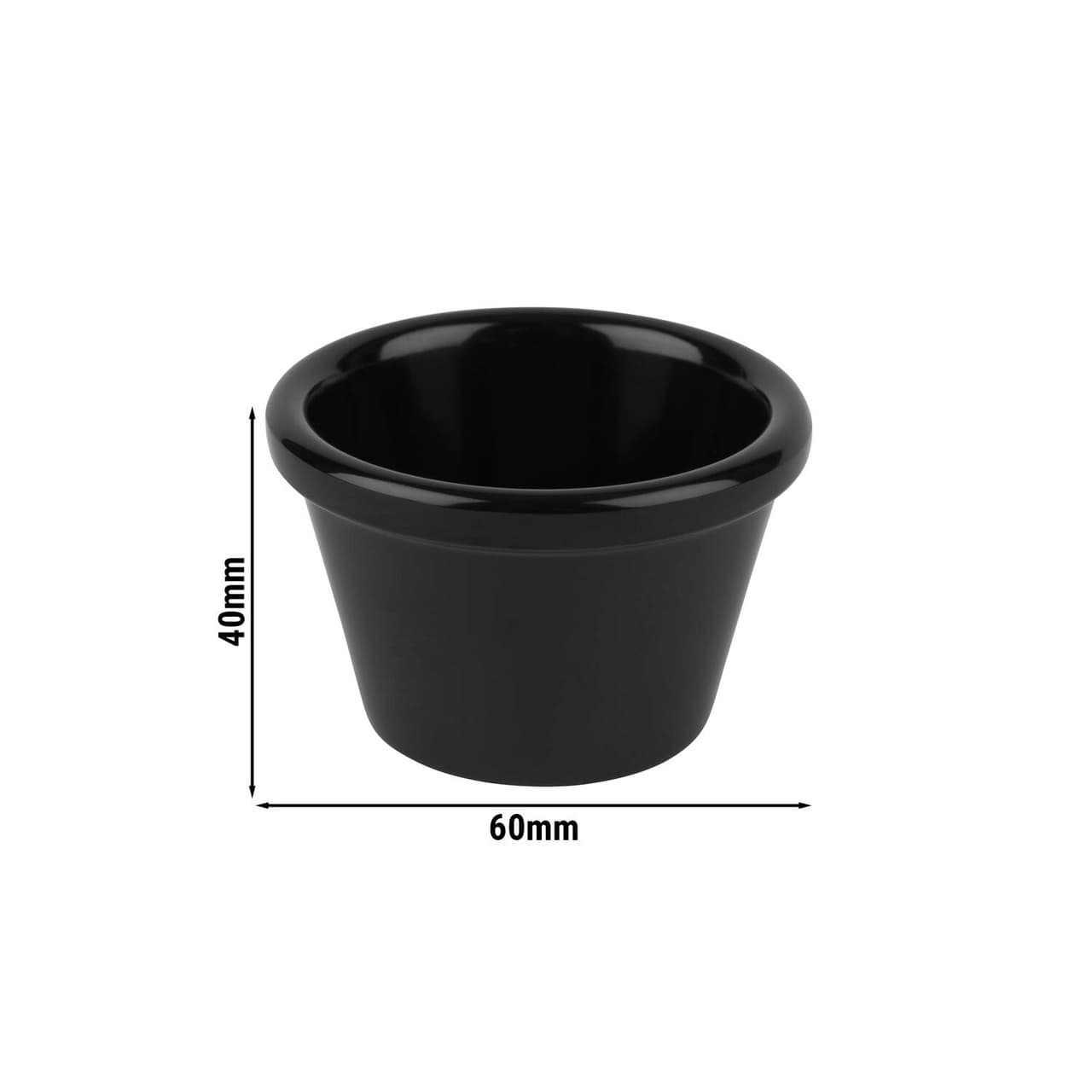 (24 Stück) Dipschälchen - CASUAL - Melamin - 50 ml - Ø 60mm - Schwarz