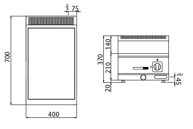 Elektro Bain-Marie - 1,2 kW - 1x GN 1/1 oder 2x GN 1/2 - inkl. Unterbau mit 1 Tür