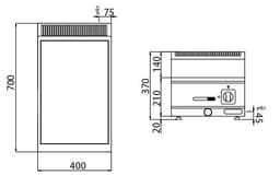 Elektro Bain-Marie - 1,2 kW - 1x GN 1/1 oder 2x GN 1/2 - inkl. Unterbau mit 1 Tür