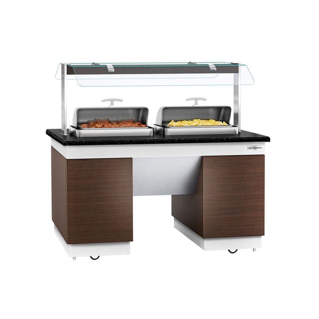 Buffettheke DUBLIN - 1600mm - mit 2 Chafing Dishes & Rollen