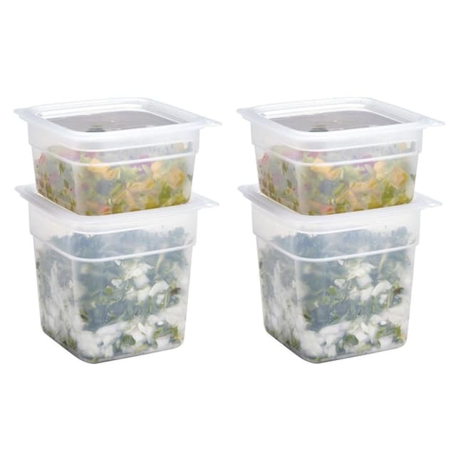 CAMBRO | CAMSQUARES® - FreshPro Behälter-Set - 8-teilig - 2x 0,95 Liter & 2x 0,47 Liter - Transparent