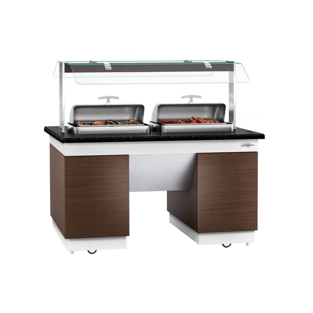 Buffettheke DUBLIN - 1600mm - mit 2 Chafing Dishes & Rollen