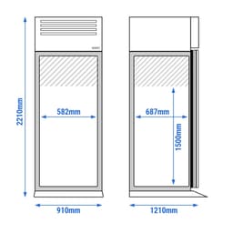 EinfahrTiefkühlschrank Edelstahl PREMIUM - GN 2/1 - GN 1/1 - EN 60x40- 700 Liter - mit 1 Tür