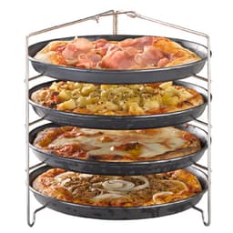 Gestell für 4 Pizzableche - Edelstahl - Höhe: 260mm - für Pizzableche bis Ø 28cm