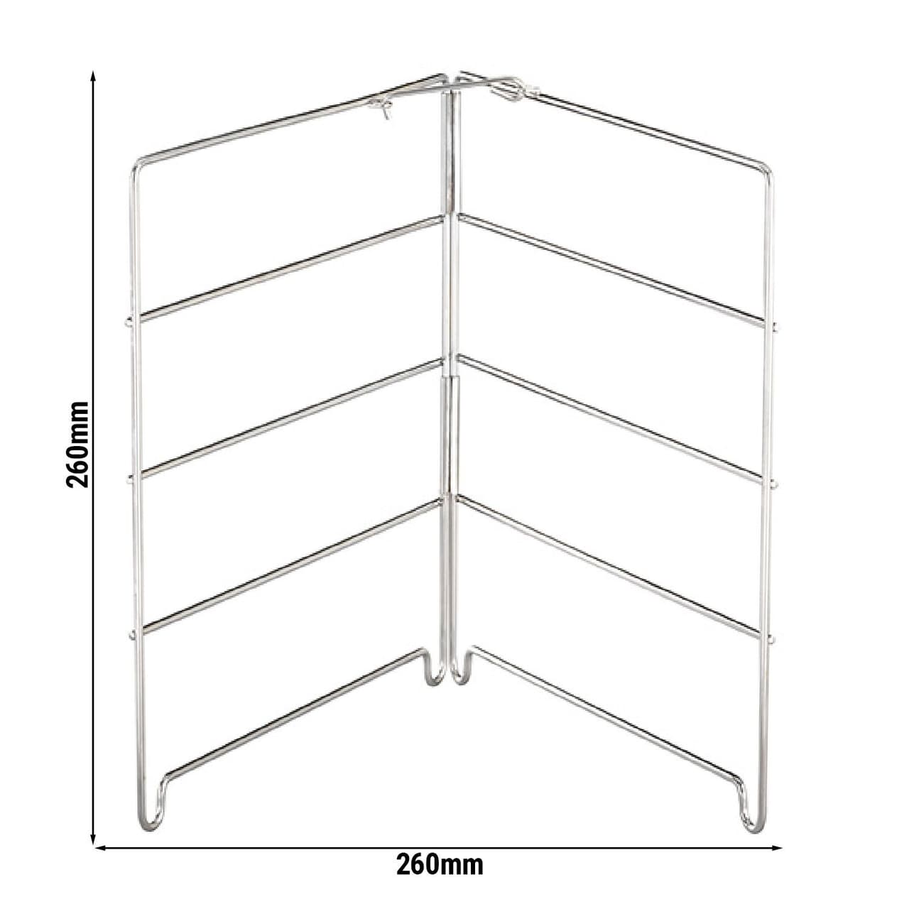 Gestell für 4 Pizzableche - Edelstahl - Höhe: 260mm - für Pizzableche bis Ø 28cm