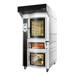 Rotierender Elektro Bäckerei-Heißluftofen - 6x EN 60x40 - Touch - inkl. Pizzaofen, Haube & Gärschrank