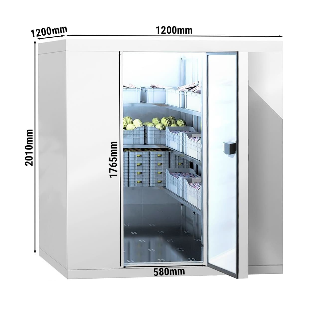 Tiefkühlzelle - 1200x1200mm - 1,6m³ - inkl. Lamellen