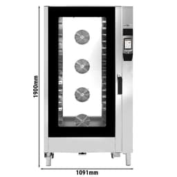 Kombidämpfer - Touch - 20x GN 1/1 - inkl. Waschsystem & Temperaturfühler - inkl. Tablettwagen