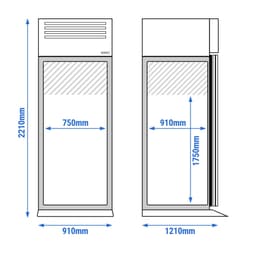 Einfahrkühlschrank Edelstahl PREMIUM - GN 2/1 - GN 1/1 - EN 60x40- 700 Liter - mit 1 Tür