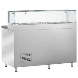 Saladette PREMIUM - 1510mm - 2 Türen - mit Glasaufsatz für 7x GN 1/3