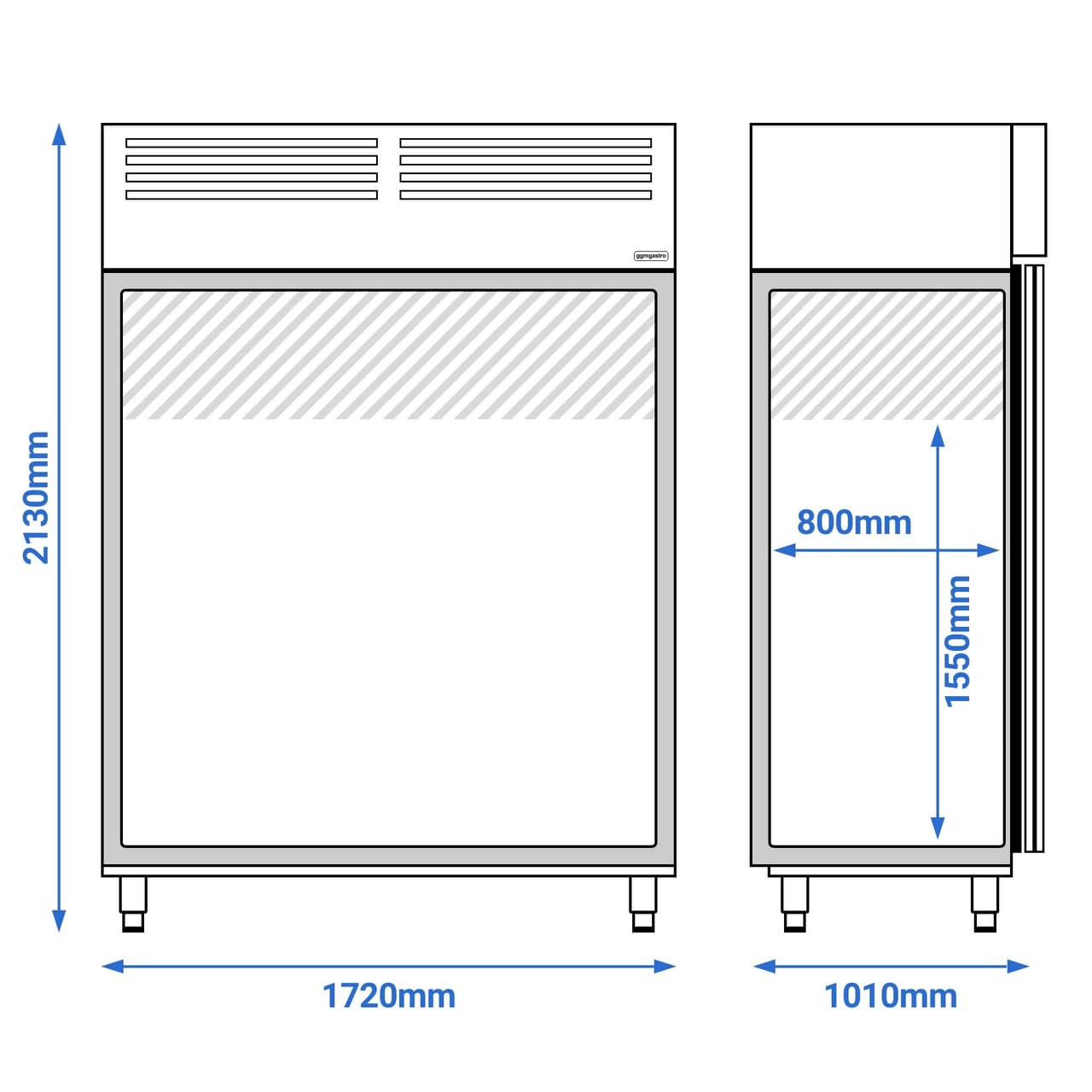 Bäckerei-Kühlschrank Edelstahl PREMIUM - EN 60x40 - 1700 Liter - mit 2 Türen