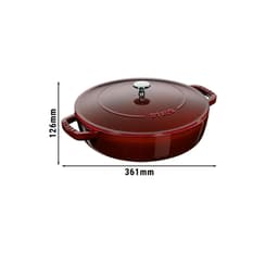 STAUB | BRAISERS - Bräter mit Chistera Drop-Structure - 280mm - Gusseisen - Grenadine-Rot