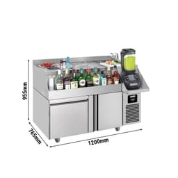 Bar- & Getränkekühltisch - 1200x600mm - 150 Liter - mit 1 Tür, 1 Schublade 1/1 & Ablagen