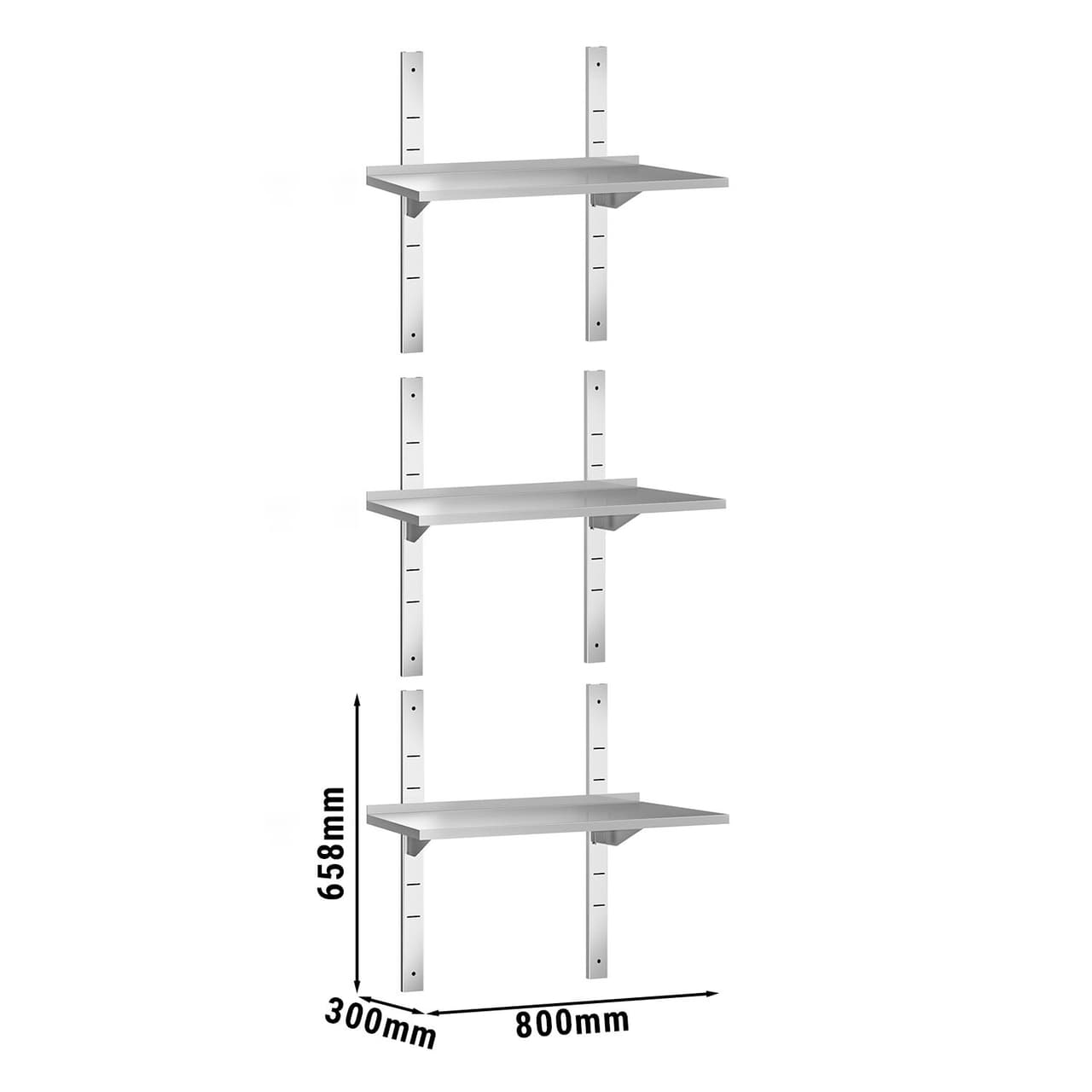 Wandborde PREMIUM - 800x300mm - mit 3 Etagen