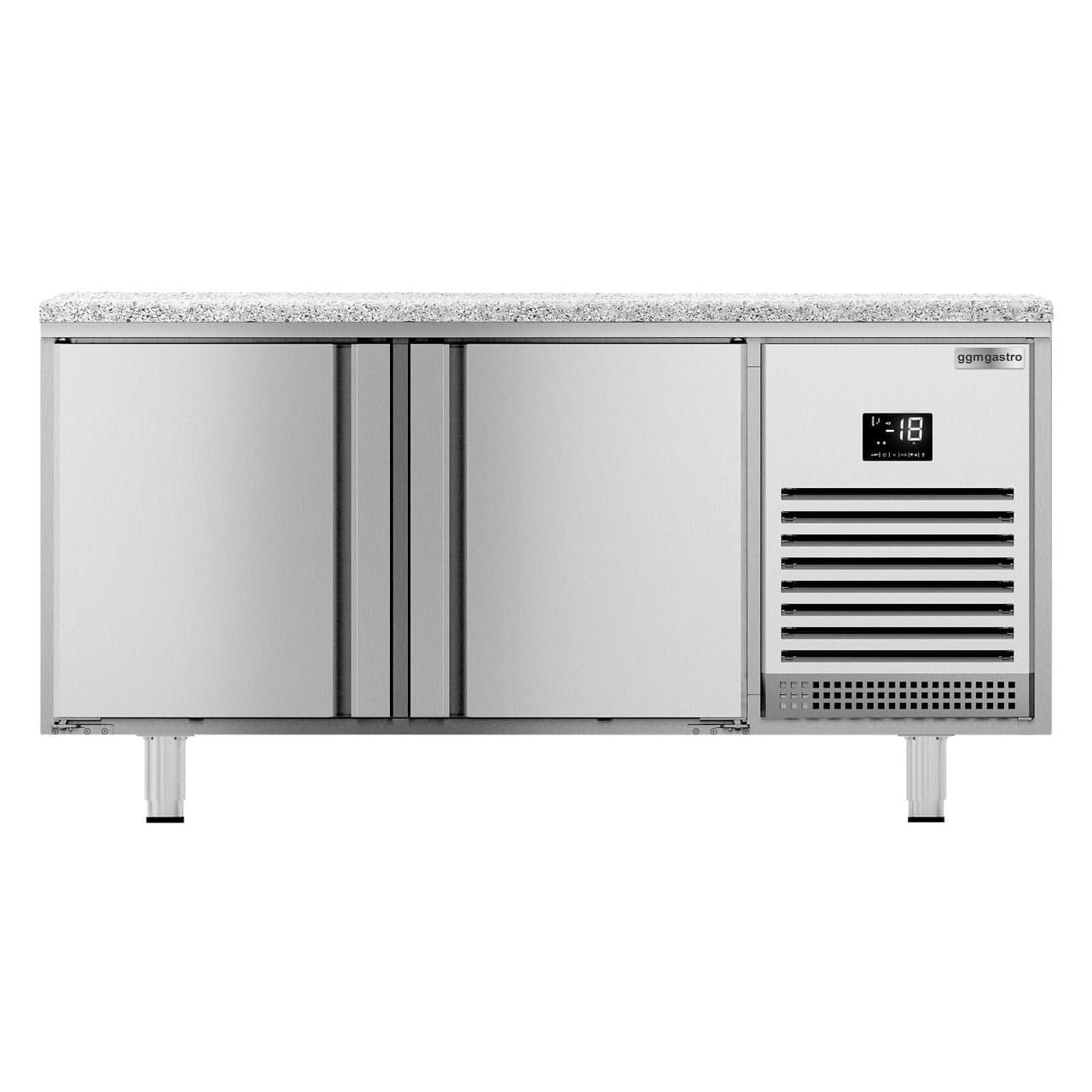 Bäckereitiefkühltisch Premium PLUS - 1618x800mm - mit 2 Türen & Granitarbeitsplatte