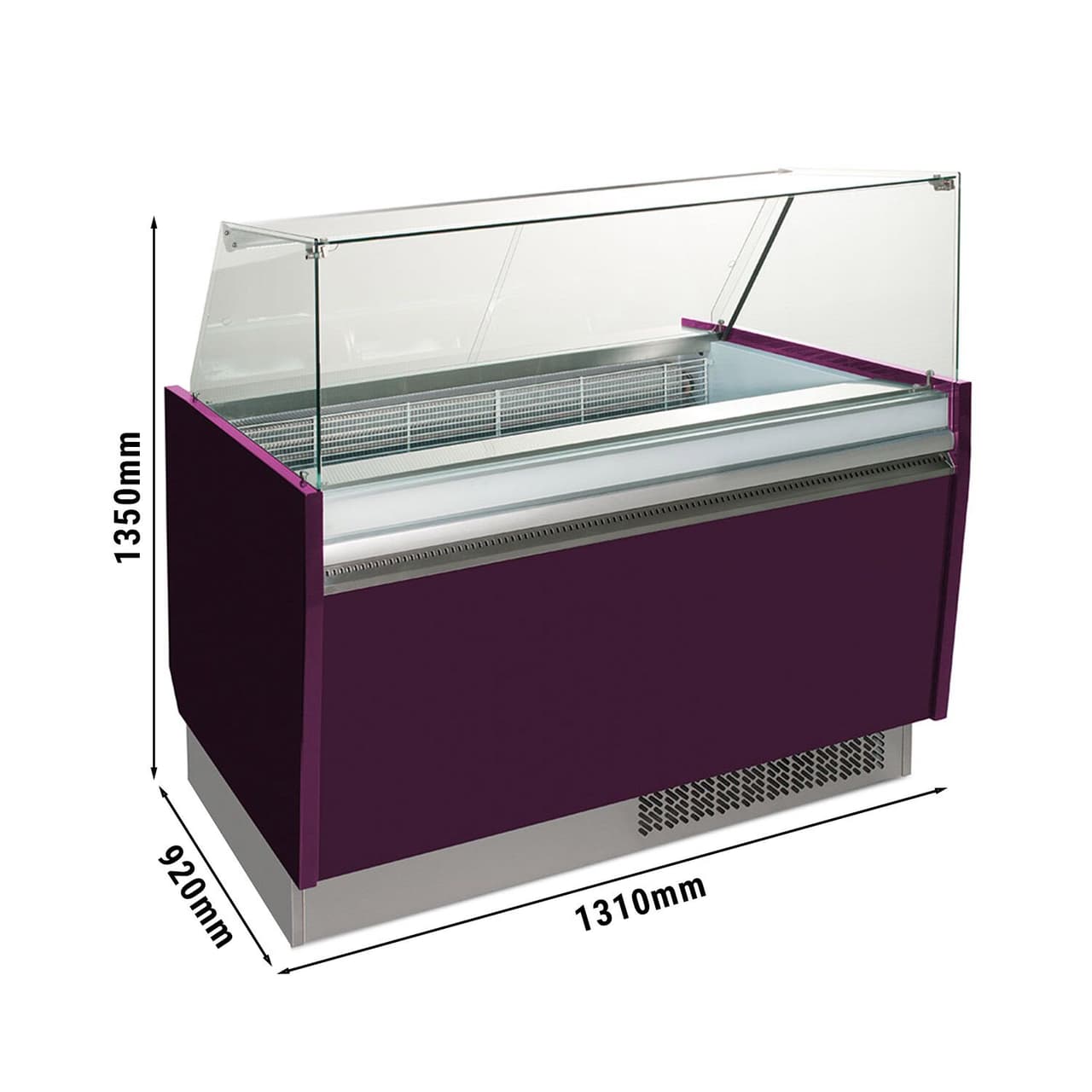 Eistheke LIAM - 1310mm - Statisch - für 10+10x 5 Liter Eisbehälter - Violett