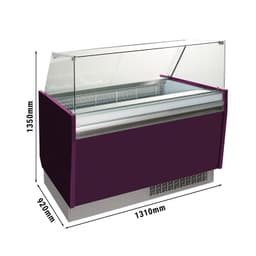 Eistheke LIAM - 1310mm - Statisch - für 10+10x 5 Liter Eisbehälter - Violett