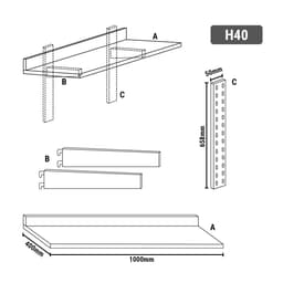 Wandborde PREMIUM - 1000x400mm - mit 3 Etagen