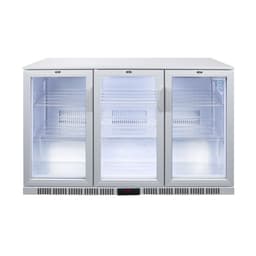 GASTRO-COOL | Barkühlschrank - 1350mm - 312 Liter - mit 3 Glasflügeltüren - Silber