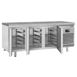 Bäckereitiefkühltisch Premium PLUS - 2185x800mm - mit 3 Türen & Granitarbeitsplatte