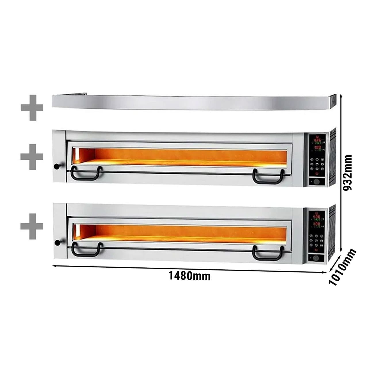 Elektro Pizzaofen Power - 6+6x 34cm - Digital - inkl. Haube