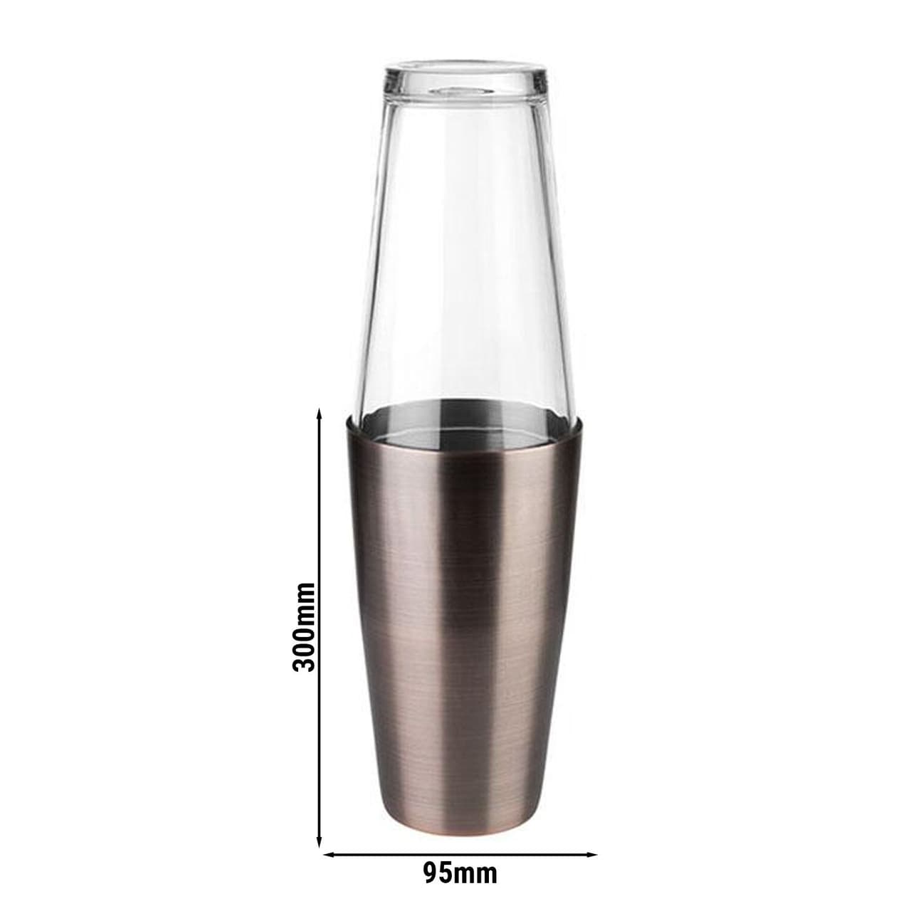 (6 Stück) Boston Shaker - 2-teiliges Set - Edelstahl - 0,7 Liter