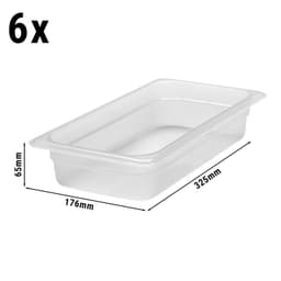 (6 Stück) CAMBRO | CAMWEAR® -  Polypropylen GN 1/3 Behälter - milchig - Tiefe: 65mm