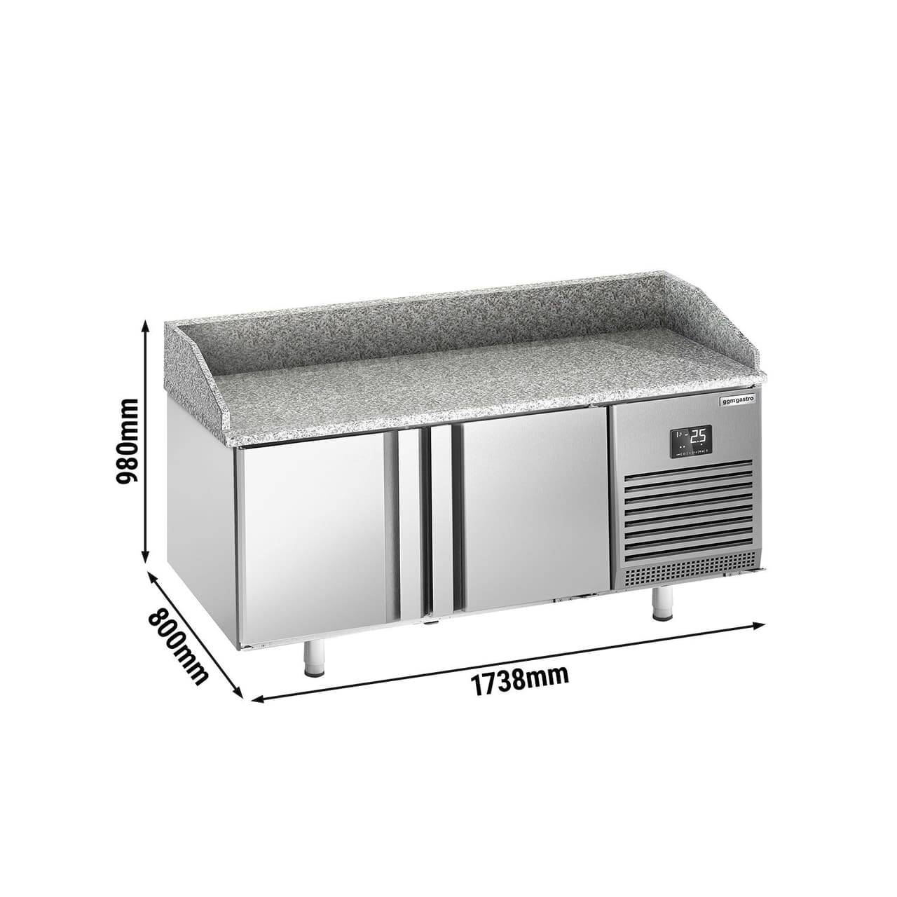 Pizzakühltisch Premium PLUS - 1783x800mm - mit 2 Türen