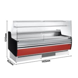 Kühltheke - 1930mm - 1 Ablage - Frontblende Dunkelrot
