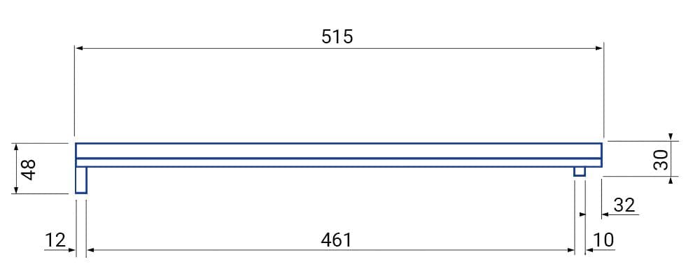 (4 Stück) Grillroste aus Gußeisen - 175x515mm - passend für GLB473G, GLB479G & GLB479-T