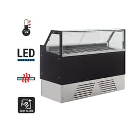 Eistheke EMMA - 1710mm - Umluft - für 9x 5 Liter oder 6x 7 Liter Eisbehälter - Schwarz