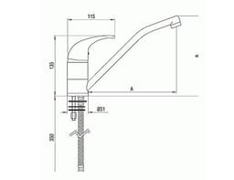 Einloch Mischbatterie 2000 - Niederdruck - mit Schwenkhahn & Einhebelmischer