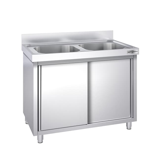 Spülschrank PREMIUM - 1600x600mm - mit 2 Becken mittig