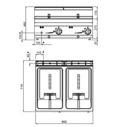 Elektro Doppelfritteuse - 10+10 Liter - 18 kW