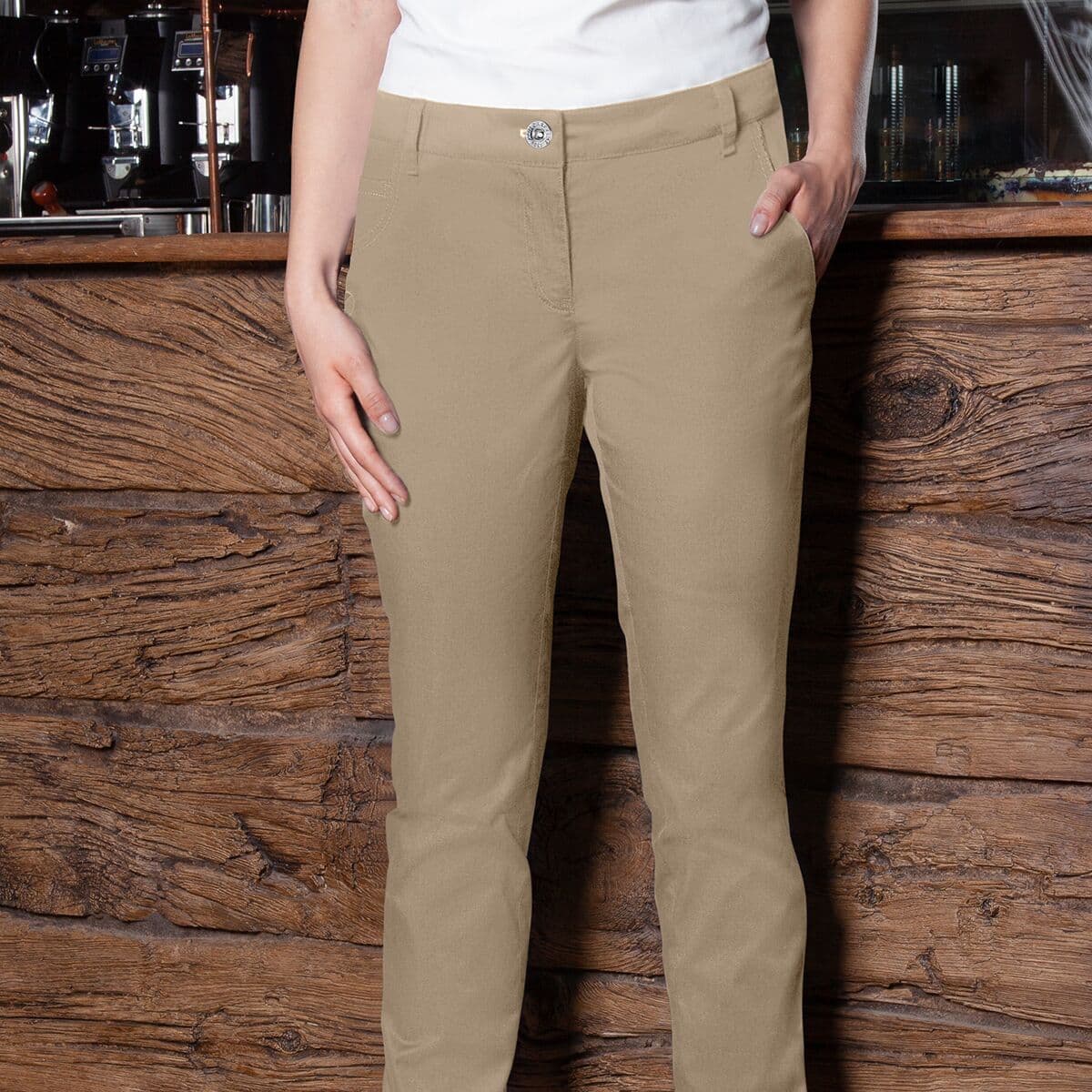 KARLOWSKY | Damen 5-Pocket-Hose - Kieselgrau - Größe: 40