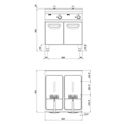 Elektro Doppelfritteuse - 22+22 Liter - 44 kW