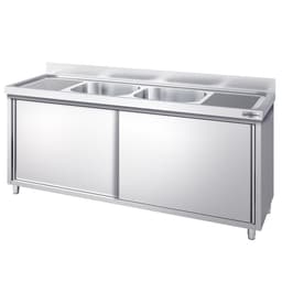 Spülschrank PREMIUM - 2000x700mm - mit 2 Becken mittig