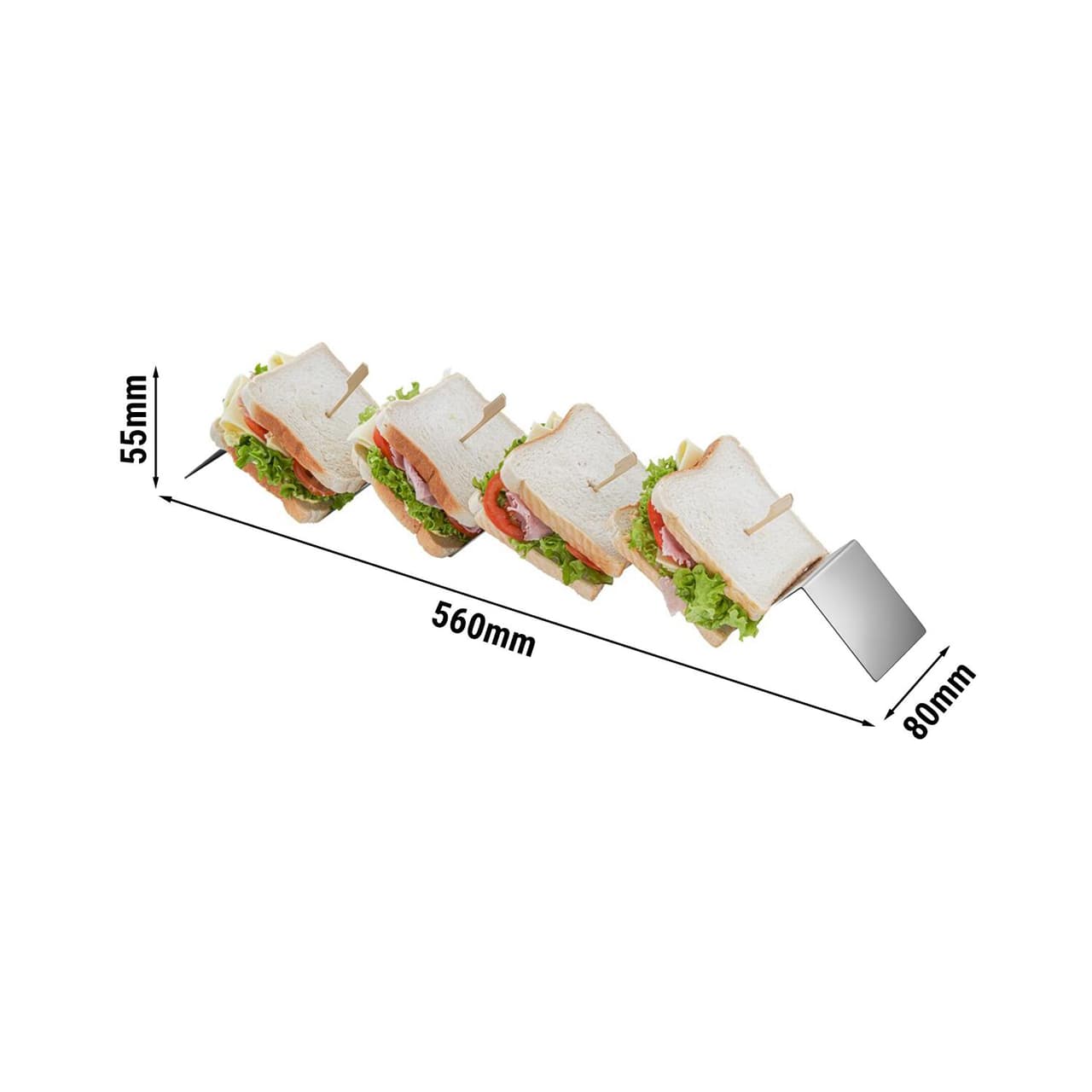 Snackwelle - mit 4 Ablagen - Edelstahl