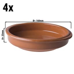 (4 Stück) CLASSICO - Tapas Ofenform - 160x35mm - Braun