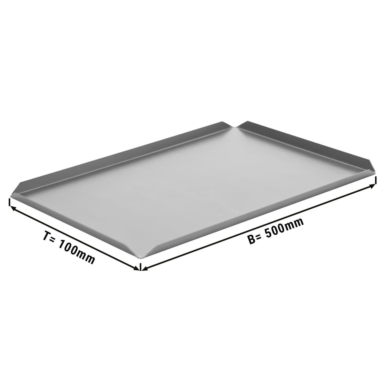 (5 Stück) Konditorei- & Präsentationsplatte aus Aluminium - 500x100x10mm - Silber