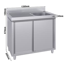 Spülschrank ECO - 1200x600mm - mit 1 Becken rechts