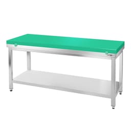 Edelstahl Arbeitstisch PREMIUM - 1600x800mm - mit Grundboden ohne Aufkantung inkl. Schneideplatte