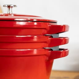 STAUB | STACKABLE SET - Kochtopfset - 2-tlg - Ø 240mm - Gusseisen - Kirsch-Rot