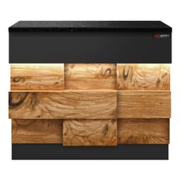 Kassentisch TORONTO - 900mm - Holzfront - schwarze Granit-Arbeitsplatte