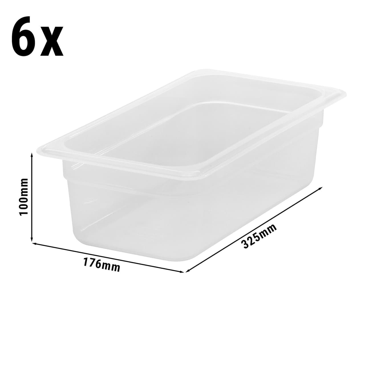 (6 Stück) CAMBRO | CAMWEAR® -  Polypropylen GN 1/3 Behälter - milchig - Tiefe: 100mm